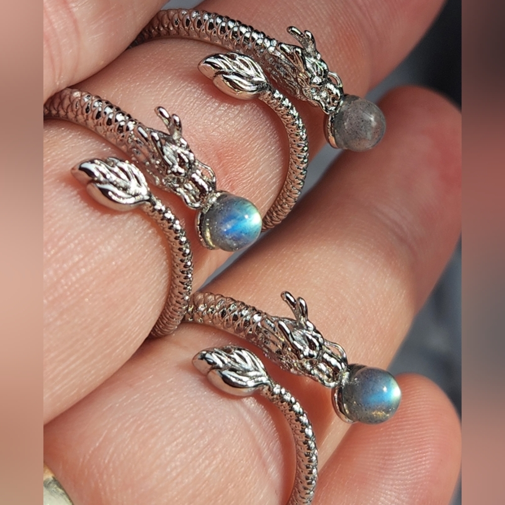 Labradorite Dragon Ring. Adjustable Crystal Jewle… - image 2